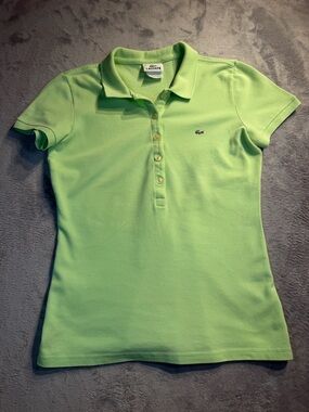 Lacoste Mint Green Polo Top with Crocodile Logo